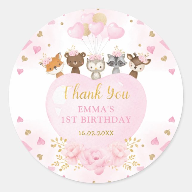 Sticker Rond Saint Valentin Bois Rose Gold Anniversaire (Devant)