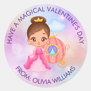 Sticker Rond Saint Valentin cadeau moderne avec la mignonne pri