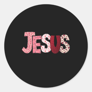 Sticker Rond Saint-Valentin chrétien Jésus Saint-Valentin relig