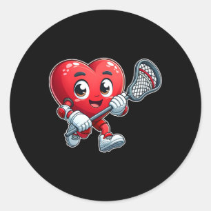 Sticker Rond Saint Valentin Coeur crosse Joueur d'équipe Sports