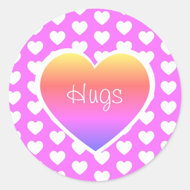 Sticker Rond Saint Valentin Coeurs de sermons LGBTQ (Devant)