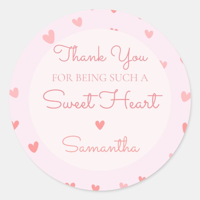 Sticker Rond Saint-Valentin Coeurs rose Peach Anniversaire (Devant)