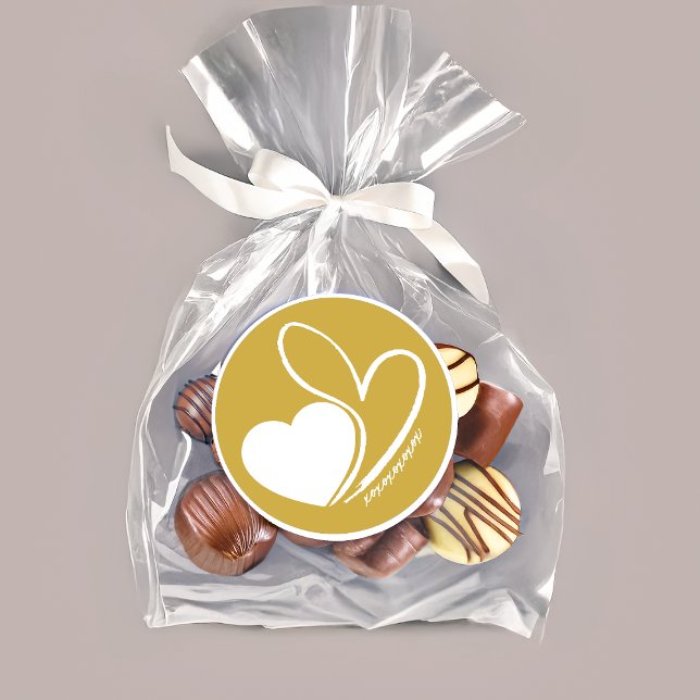 Sticker Rond Saint-Valentin Coeurs Tordus (Créateur téléchargé)