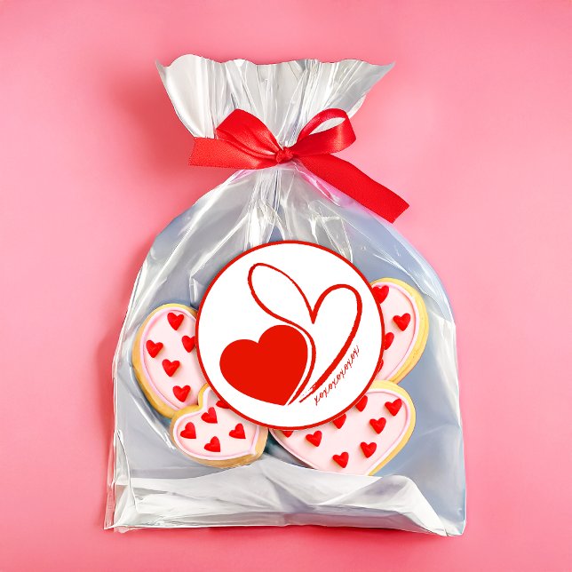 Sticker Rond Saint-Valentin Coeurs Tordus (Créateur téléchargé)