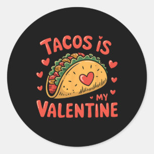 Sticker Rond Saint Valentin drôle Enfants Garçons Filles Tacos