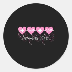 Sticker Rond Saint-Valentin Hem Onc Équipe Infirmière Hématolog