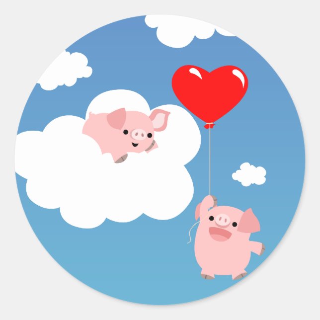 Sticker Rond Saint Valentin : L'autocollant des Ailes de l'Amou (Devant)
