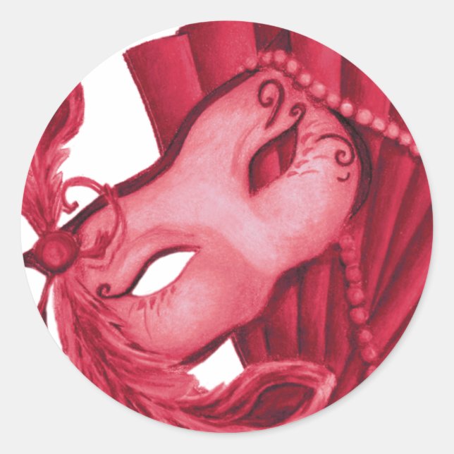 Sticker Rond Saint-Valentin-Masque (Devant)