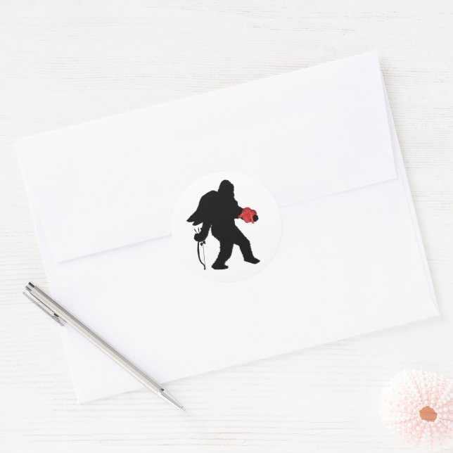 Sticker Rond Saint Valentin Sasquatch (Enveloppe)