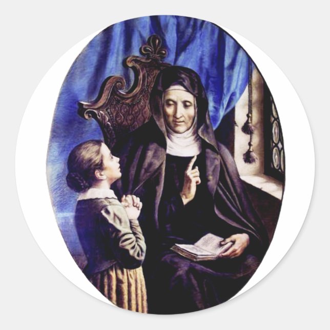 Sticker Rond Sainte Angela Merici Vierge et fondatrice (Devant)