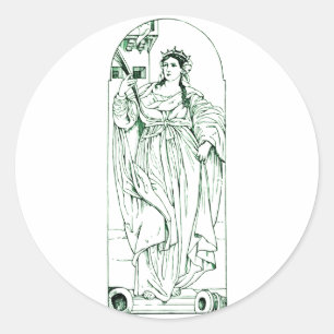 Sticker Rond Sainte Barbara Vierge et martyr