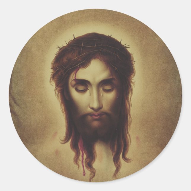 Sticker Rond Sainte Face de Jésus Christ (Devant)
