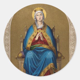 Sticker Rond Sainte Marie Vierge Mère Religieuse Catholique