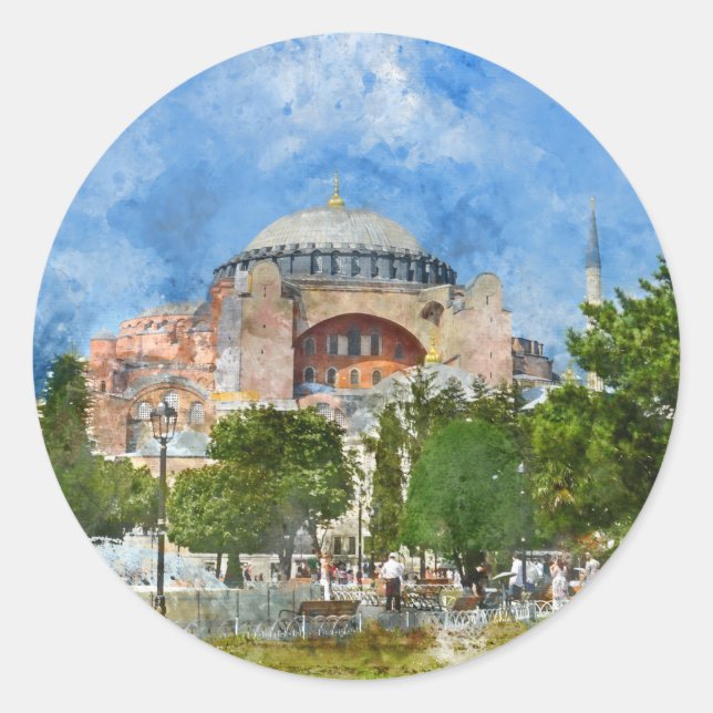 Sticker Rond Sainte-Sophie à Sultanahmet, Istanbul (Devant)