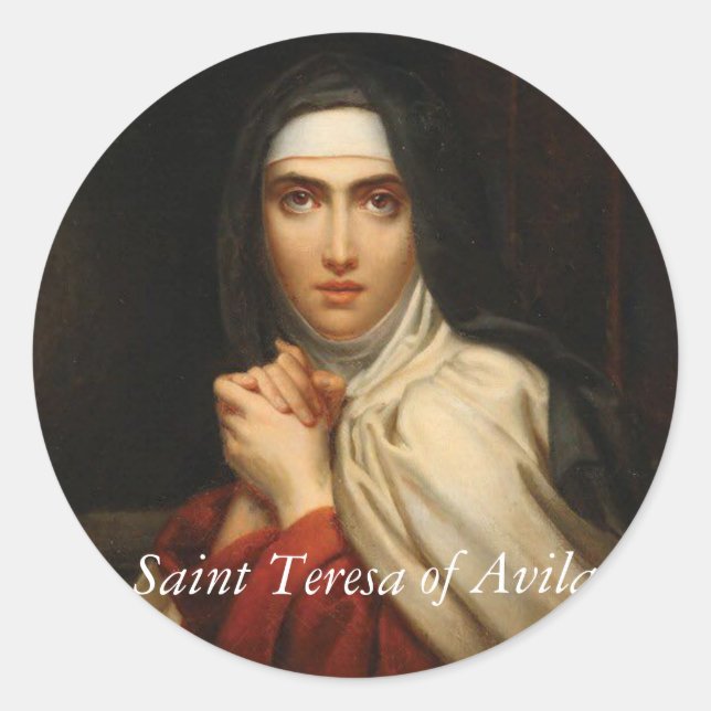 Sticker Rond Sainte Thérèse d'Avila Carmelite Nun (Devant)