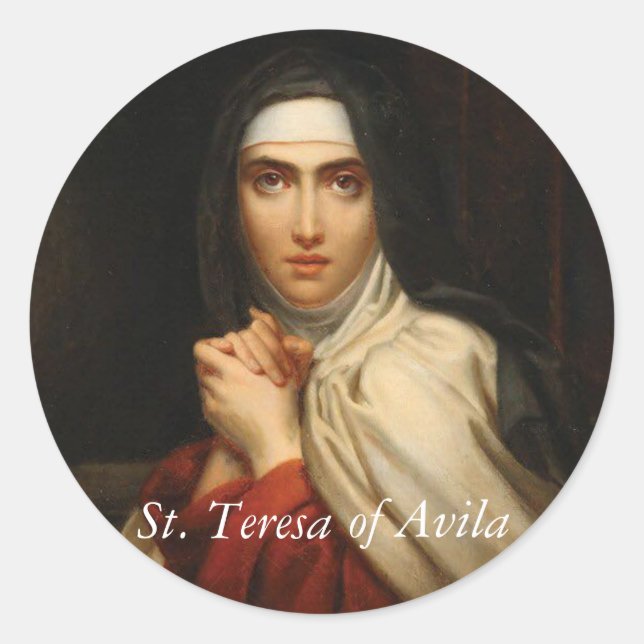 Sticker Rond Sainte Thérèse d'Avila Carmelite Nun (Devant)