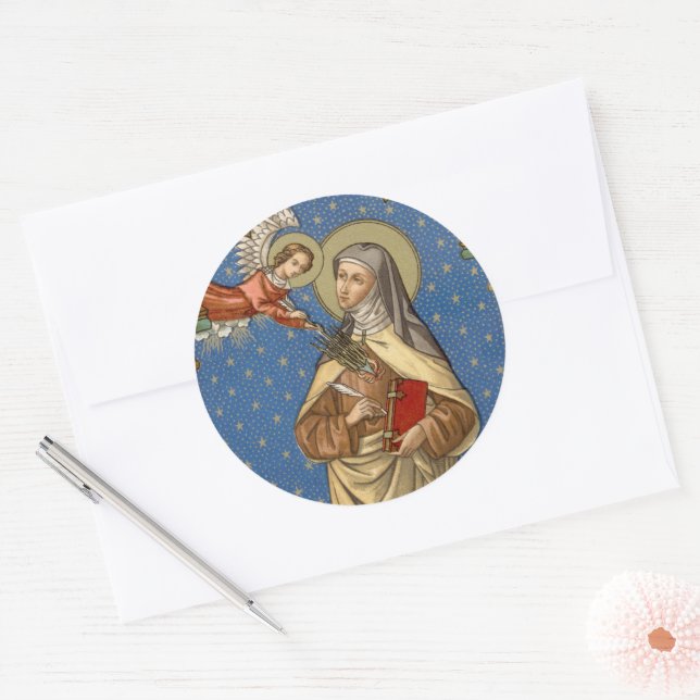 Sticker Rond Sainte-Thérèse d'Avila (SAU 28) (Enveloppe)