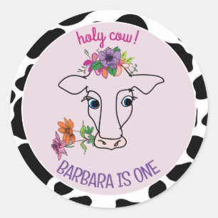 Sticker Rond Sainte Vache 1er Anniversaire