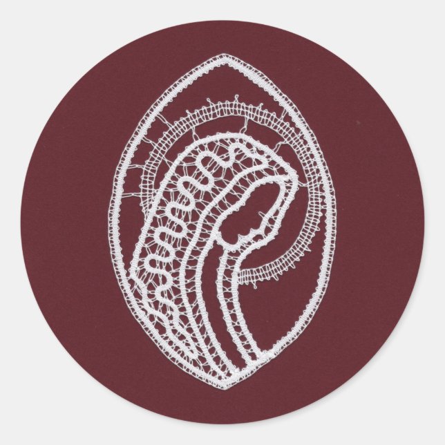 Sticker Rond Sainte Vierge Marie, dentelle (Devant)