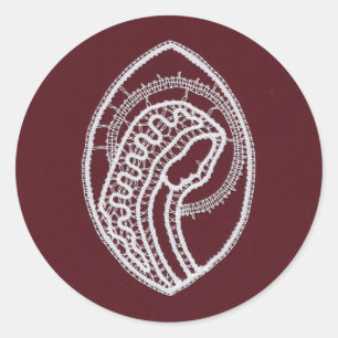 Sticker Rond Sainte Vierge Marie, dentelle
