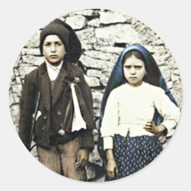 Sticker Rond Saints Francisco et Jacinta Marto Canonisation (Devant)