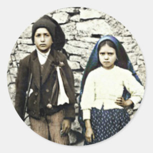 Sticker Rond Saints Francisco et Jacinta Marto Canonisation