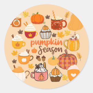 Sticker Rond Saison Citrouille épicée