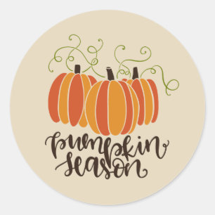 Sticker Rond Saison citrouille Thanksgiving Fall