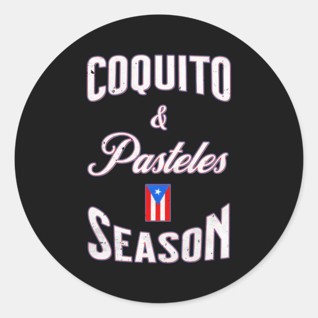 Sticker Rond Saison Coquito Alimentaire Porto-Rico Pasteles (Devant)