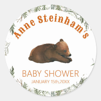 Sticker Rond Saison d'hiver Simple bébé garçon douche