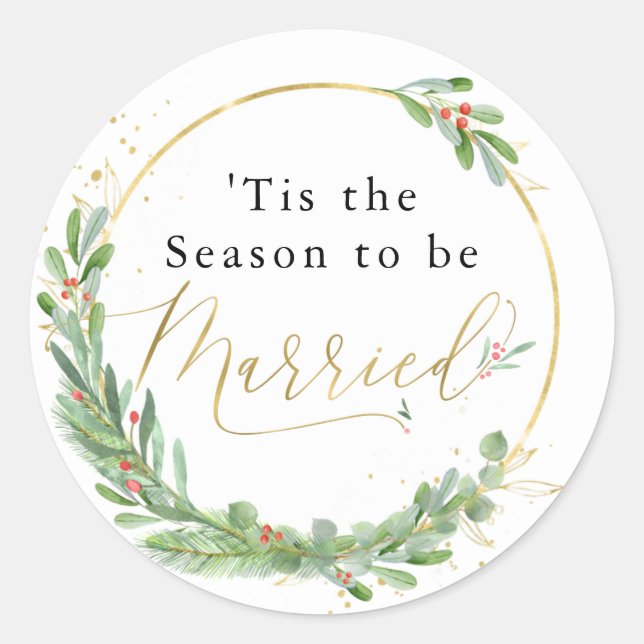 Sticker Rond Saison pour être marié Mariage Enveloppe Sceau (Devant)