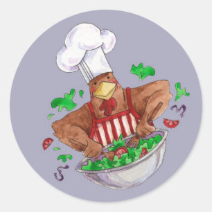 Sticker Rond Salade à jeter