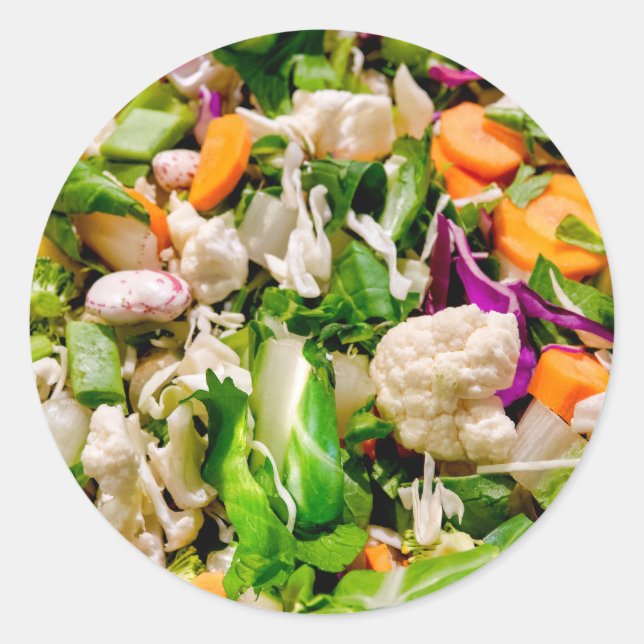 Sticker Rond Salade mixte (Devant)