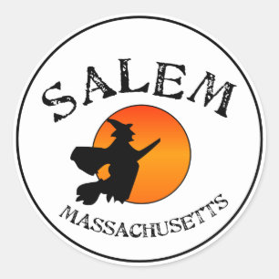 Sticker Rond Salem MA Witch