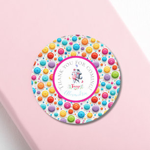 Sticker Rond Salle de bal des loups de bois mignonne dansant le