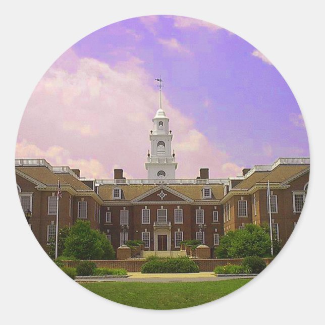 Sticker Rond Salle législative Capitole d'État du Delaware à Do (Devant)