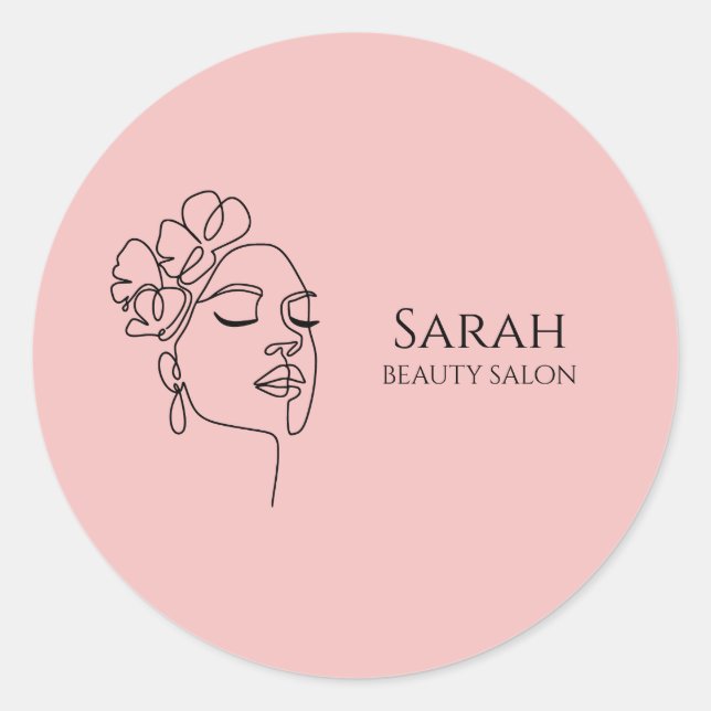 Sticker Rond Salon de beauté (Devant)