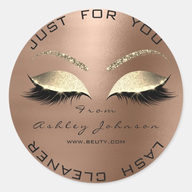 Sticker Rond Salon de Beauté Blanche Parties scintillant Nettoy (Devant)