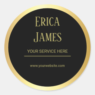 Sticker Rond Salon de beauté Golden and Black