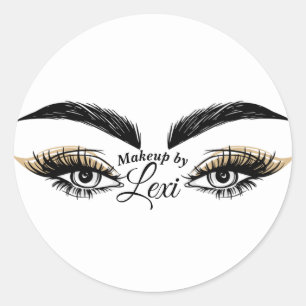 Sticker Rond Salon de Beauté Pretty Eyes Maquillage Cils Extens