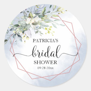 Sticker Rond Salon de mariage géométrique verdure bleu poussiér