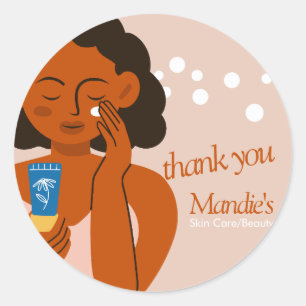 Sticker Rond Salon de soins esthétiques Merci B
