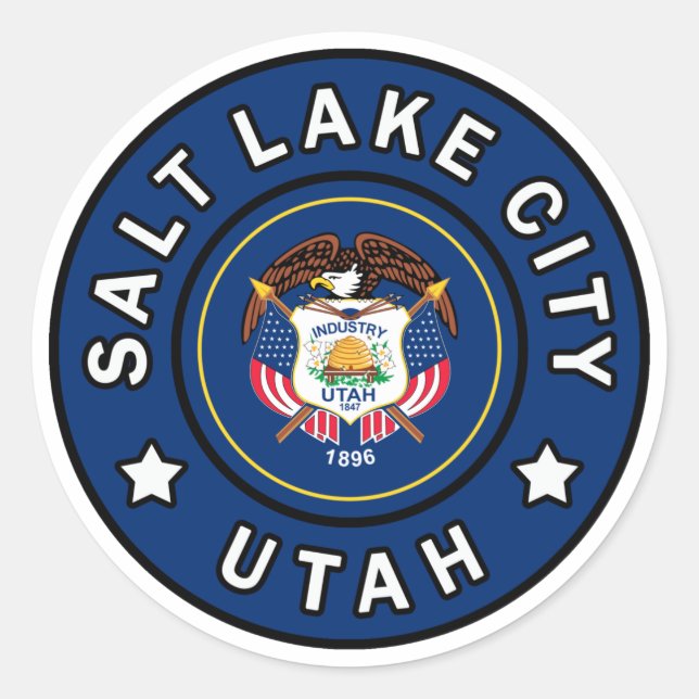 Sticker Rond Salt Lake City Utah (Devant)