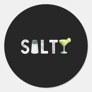 Sticker Rond Salt Shaker Margarita Boire Cocktails Salty Mam