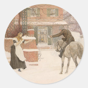 Sticker Rond Saluer le facteur par Robert Walker Macbeth