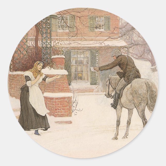 Sticker Rond Saluer le facteur par Robert Walker Macbeth (Devant)