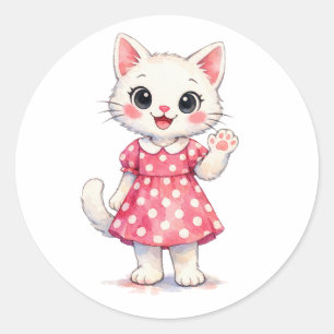 Sticker Rond Salut Kitty!