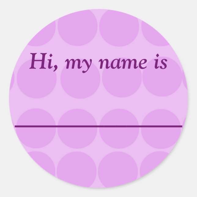 Sticker Rond "Salut, mon nom est _________" (Devant)