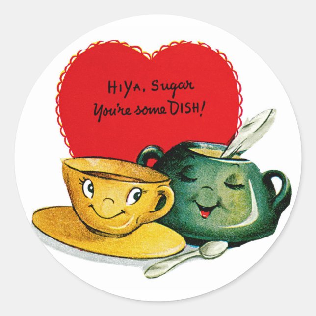 Sticker Rond Salut Ya Sugar You're some DISH! (Devant)