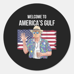 Sticker Rond Salutation De Gulf Beach Of America Patriotic